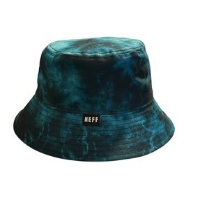 Men’s Neff Teal & Black Tie-Dye Bucket Hat – One Size, NWOT
